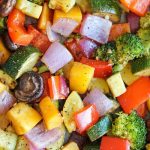 Запеченные грибы с овощами